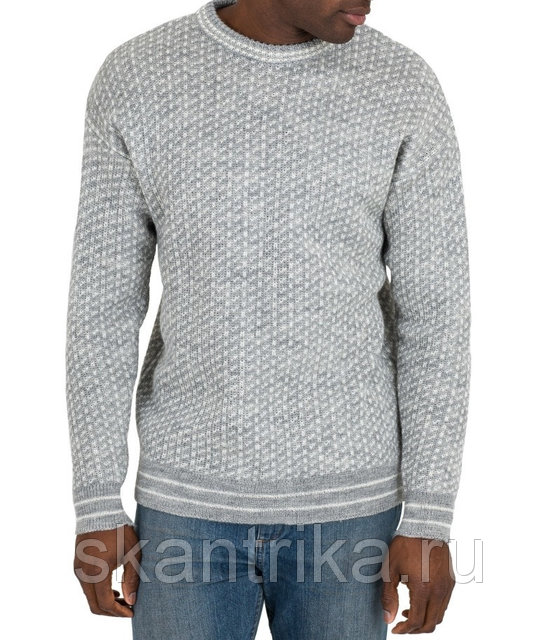 Жаккардовый джемпер из шерсти ягненка от интернет-магазина натурального трикотажа "SKANTRIKA"