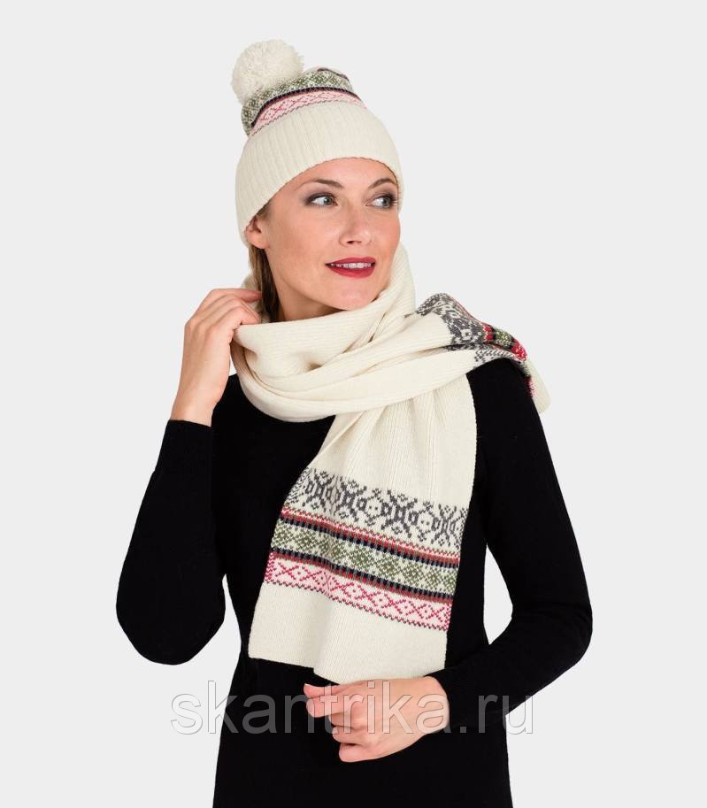 Комплект с косами на зиму (молочный) от интернет-магазина натурального трикотажа "SKANTRIKA"